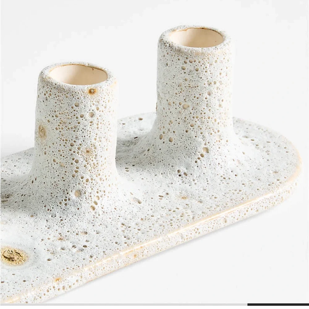 CRATE&BARREL NWT ema ceramic 4 taper candelabra